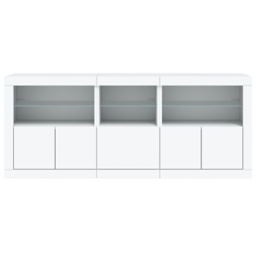 vidaXL Μπουφές με Φώτα LED Λευκός 162x37x67cm 1 τεμ.