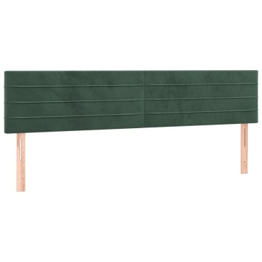 vidaXL Κρεβάτι Boxspring με Στρώμα Σκούρο Πράσινο 180x200εκ. Βελούδινο