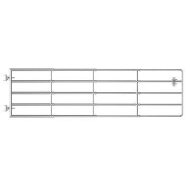 vidaXL Πόρτα Αγροκτήματος με 5 Μπάρες Ασημί (115-300)x90 εκ. Ατσάλινη