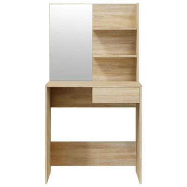 vidaXL Μπουντουάρ με Καθρέφτη Sonoma Δρυς 74,5x40x141cm