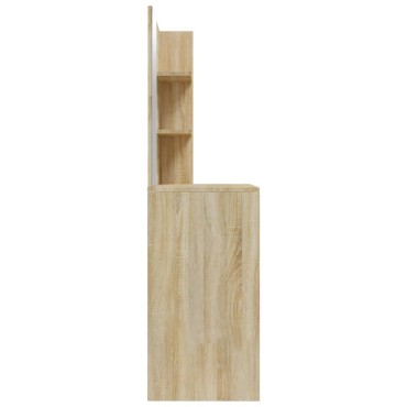 vidaXL Μπουντουάρ με Καθρέφτη Sonoma Δρυς 74,5x40x141cm