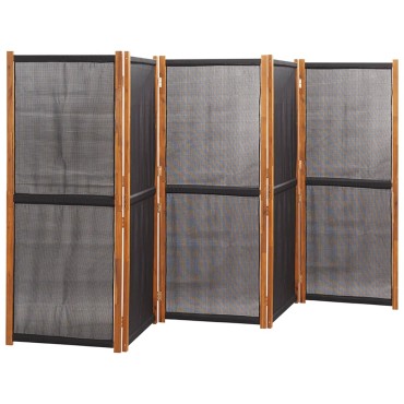 vidaXL Διαχωριστικό Δωματίου με 5 Πάνελ Μαύρο 350x180cm 1 τεμ.