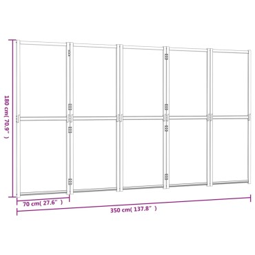 vidaXL Διαχωριστικό Δωματίου με 5 Πάνελ Μαύρο 350x180cm 1 τεμ.