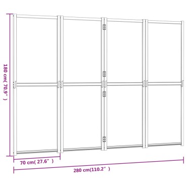 vidaXL Διαχωριστικό Δωματίου με 4 Πάνελ Μαύρο 280x180cm 1 τεμ.