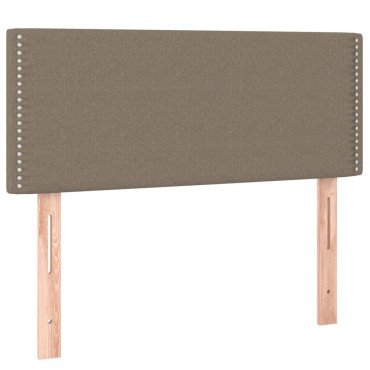 vidaXL Κρεβάτι Boxspring με Στρώμα & LED Taupe 80x200 εκ. Υφασμάτινο