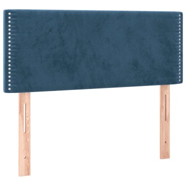 vidaXL Κρεβάτι Boxspring με Στρώμα Σκούρο Μπλε 90x200 εκ. Βελούδινο