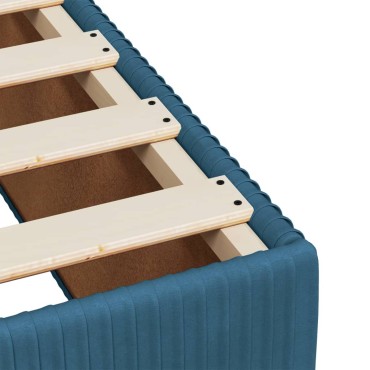 vidaXL Κρεβάτι Boxspring με Στρώμα Σκούρο Μπλε 90x200 εκ. Βελούδινο