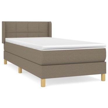 vidaXL Κρεβάτι Boxspring με Στρώμα Taupe 80x200 εκ. Υφασμάτινο