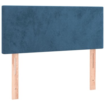 vidaXL Κρεβάτι Boxspring με Στρώμα Σκούρο Μπλε 90x200 εκ. Βελούδινο