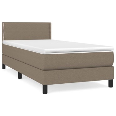 vidaXL Κρεβάτι Boxspring με Στρώμα Taupe 80x200 εκ. Υφασμάτινο