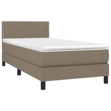 vidaXL Κρεβάτι Boxspring με Στρώμα Taupe 80x200 εκ. Υφασμάτινο