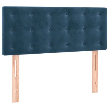 vidaXL Κρεβάτι Boxspring με Στρώμα Σκούρο Μπλε 90x200 εκ. Βελούδινο