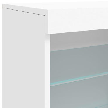 vidaXL Μπουφές με Φώτα LED Λευκός 181,5x37x67cm 1 τεμ.