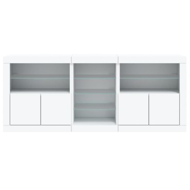 vidaXL Μπουφές με Φώτα LED Λευκός 181,5x37x67cm 1 τεμ.