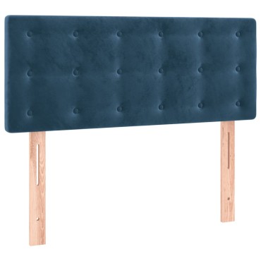 vidaXL Κρεβάτι Boxspring με Στρώμα Σκούρο Μπλε 90x200 εκ. Βελούδινο