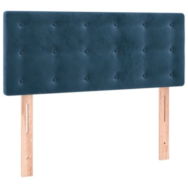 vidaXL Κρεβάτι Boxspring με Στρώμα Σκούρο Μπλε 90x200 εκ. Βελούδινο