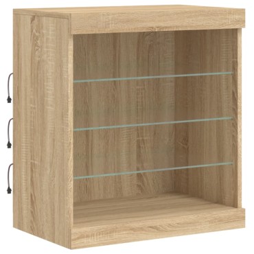 vidaXL Ντουλάπι με LED Sonoma Δρυς 181,5x37x67cm 1 τεμ.