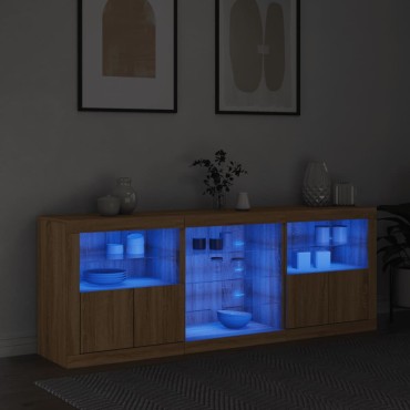 vidaXL Ντουλάπι με LED Sonoma Δρυς 181,5x37x67cm 1 τεμ.