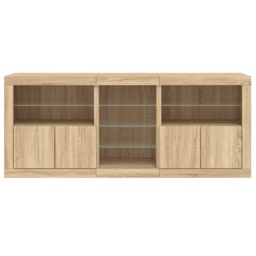 vidaXL Ντουλάπι με LED Sonoma Δρυς 181,5x37x67cm 1 τεμ.