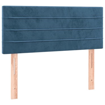 vidaXL Κρεβάτι Boxspring με Στρώμα Σκούρο Μπλε 90x200 εκ. Βελούδινο