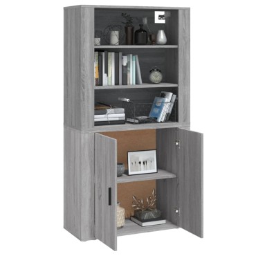 vidaXL Ντουλάπι Γκρι Sonoma από Επεξεργασμένο Ξύλο 80x33x70cm 1 τεμ.