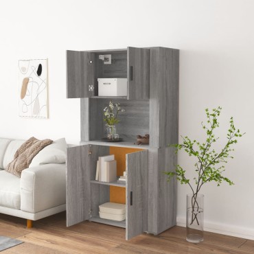 vidaXL Ντουλάπι Γκρι Sonoma από Επεξεργασμένο Ξύλο 80x33x70cm 1 τεμ.