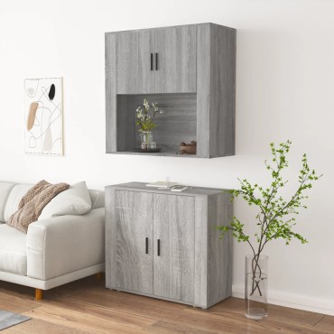 vidaXL Ντουλάπι Γκρι Sonoma από Επεξεργασμένο Ξύλο 80x33x70cm 1 τεμ.