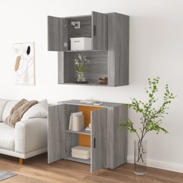 vidaXL Ντουλάπι Γκρι Sonoma από Επεξεργασμένο Ξύλο 80x33x70cm 1 τεμ.
