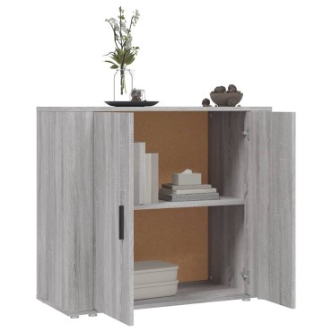vidaXL Ντουλάπι Γκρι Sonoma 80x33x70cm από Επεξεργασμένο Ξύλο 1 τεμ.