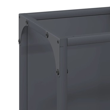 vidaXL Ράφι για καυσόξυλα Ανθρακί 25x25x60 cm Ατσάλι ψυχρής έλασης