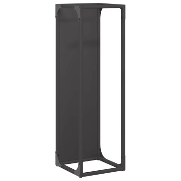 vidaXL Ράφι για καυσόξυλα Μαύρο 25x25x80 cm Ατσάλι ψυχρής έλασης