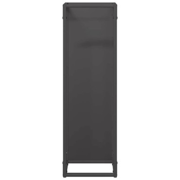 vidaXL Ράφι για καυσόξυλα Μαύρο 25x25x80 cm Ατσάλι ψυχρής έλασης