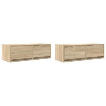vidaXL Έπιπλα Τηλεόρασης 2 τεμ. 80x31x25,5cm Επεξεργασμένο Ξύλο