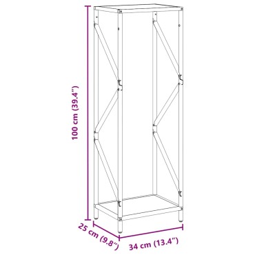 vidaXL Ράφι για καυσόξυλα Λευκό 34x25x100 cm Ατσάλι ψυχρής έλασης