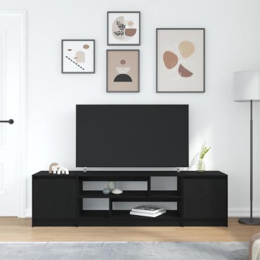 vidaXL Έπιπλο Τηλεόρασης Μαύρο Δρυς 188,5x41x50cm Επεξεργασμένο Ξύλο