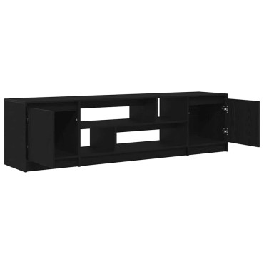 vidaXL Έπιπλο Τηλεόρασης Μαύρο Δρυς 188,5x41x50cm Επεξεργασμένο Ξύλο