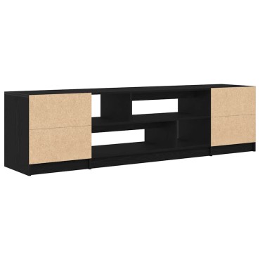 vidaXL Έπιπλο Τηλεόρασης Μαύρο Δρυς 188,5x41x50cm Επεξεργασμένο Ξύλο