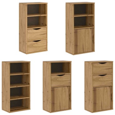 vidaXL Πλαϊνά ντουλάπια 5 τεμ. ODDA 40x24x79cm από Μασίφ Ξύλο Πεύκου