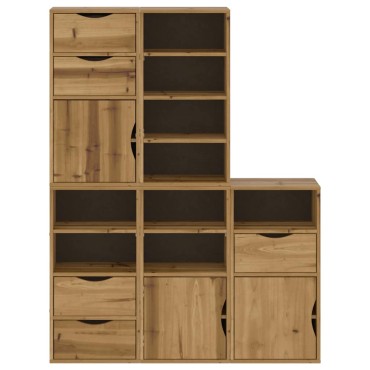 vidaXL Πλαϊνά ντουλάπια 5 τεμ. ODDA 40x24x79cm από Μασίφ Ξύλο Πεύκου