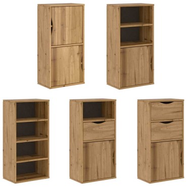 vidaXL Πλαϊνά ντουλάπια 5 τεμ. ODDA 40x24x79cm από Μασίφ Ξύλο Πεύκου
