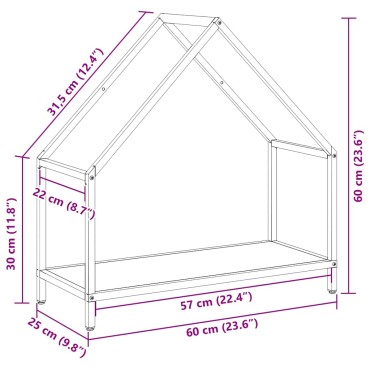 vidaXL Ράφι για καυσόξυλα Λευκό 60x25x60 cm Ατσάλι ψυχρής έλασης