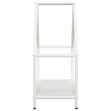 vidaXL Ράφι για καυσόξυλα Λευκό 60x25x60 cm Ατσάλι ψυχρής έλασης