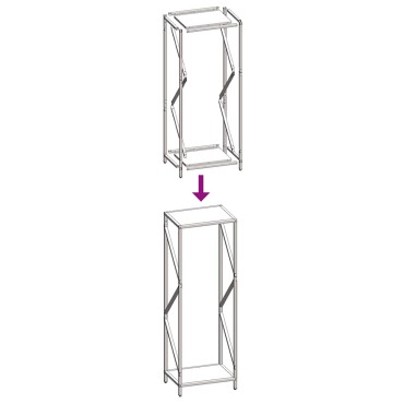 vidaXL Ράφι για καυσόξυλα Ανθρακί 34x25x100 cm Ατσάλι ψυχρής έλασης