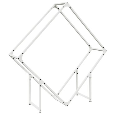 vidaXL Ράφι για καυσόξυλα Λευκό 100x25x100 cm Ατσάλι ψυχρής έλασης