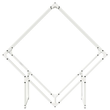 vidaXL Ράφι για καυσόξυλα Λευκό 100x25x100 cm Ατσάλι ψυχρής έλασης