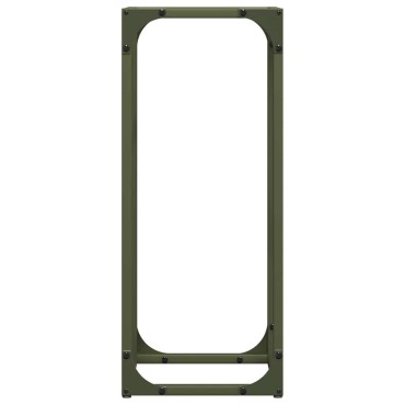 vidaXL Ράφι για καυσόξυλα Ελαιοπράσινο 25x25x60cm Ατσάλι ψυχρής έλασης