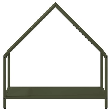 vidaXL Ράφι για καυσόξυλα Ελαιοπράσινο 60x25x60cm Ατσάλι ψυχρής έλασης