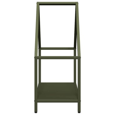 vidaXL Ράφι για καυσόξυλα Ελαιοπράσινο 60x25x60cm Ατσάλι ψυχρής έλασης