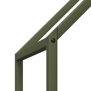 vidaXL Ράφι για καυσόξυλα Ελαιοπράσινο 60x25x60cm Ατσάλι ψυχρής έλασης