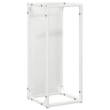 vidaXL Ράφι για καυσόξυλα Λευκό 25x25x60 cm Ατσάλι ψυχρής έλασης